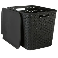 Panier en plastique 28L, Noir