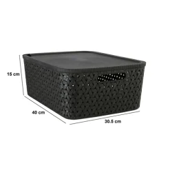 Panier en plastique 15L, Noir