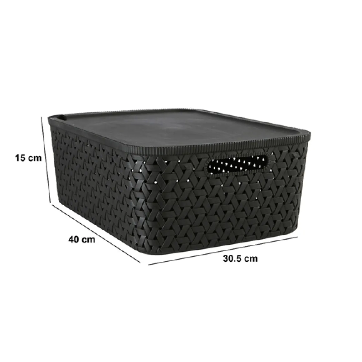 Panier en plastique 15L, Noir
