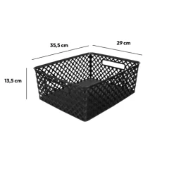 Panier en plastique 11L, Noir