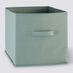 Panier tissu lanière 31x31 cm, Vert céladon
