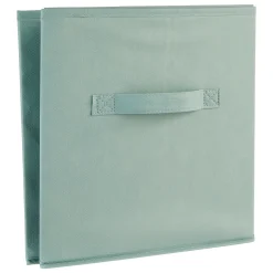 Panier tissu lanière 31x31 cm, Vert céladon