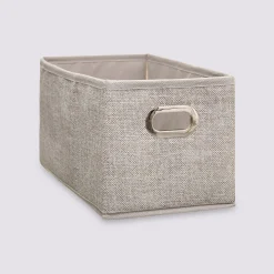 Panier tissu 15x31 cm, Beige chiné