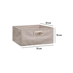 Panier tissu 31x15 cm, Beige chiné