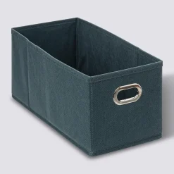 Panier tissu 15x31 cm, Bleu pétrole