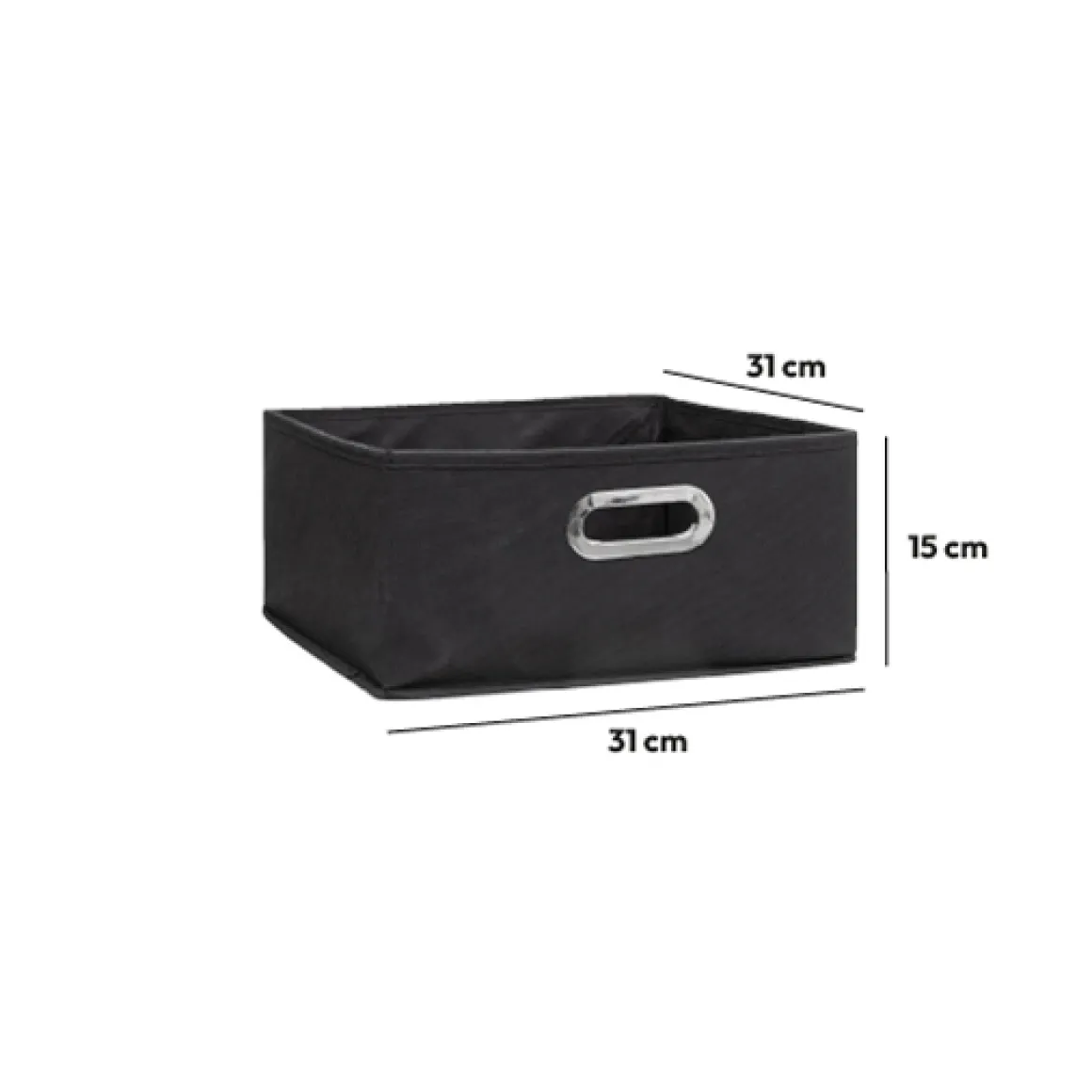 Panier tissu 31x15 cm, Gris anthracite