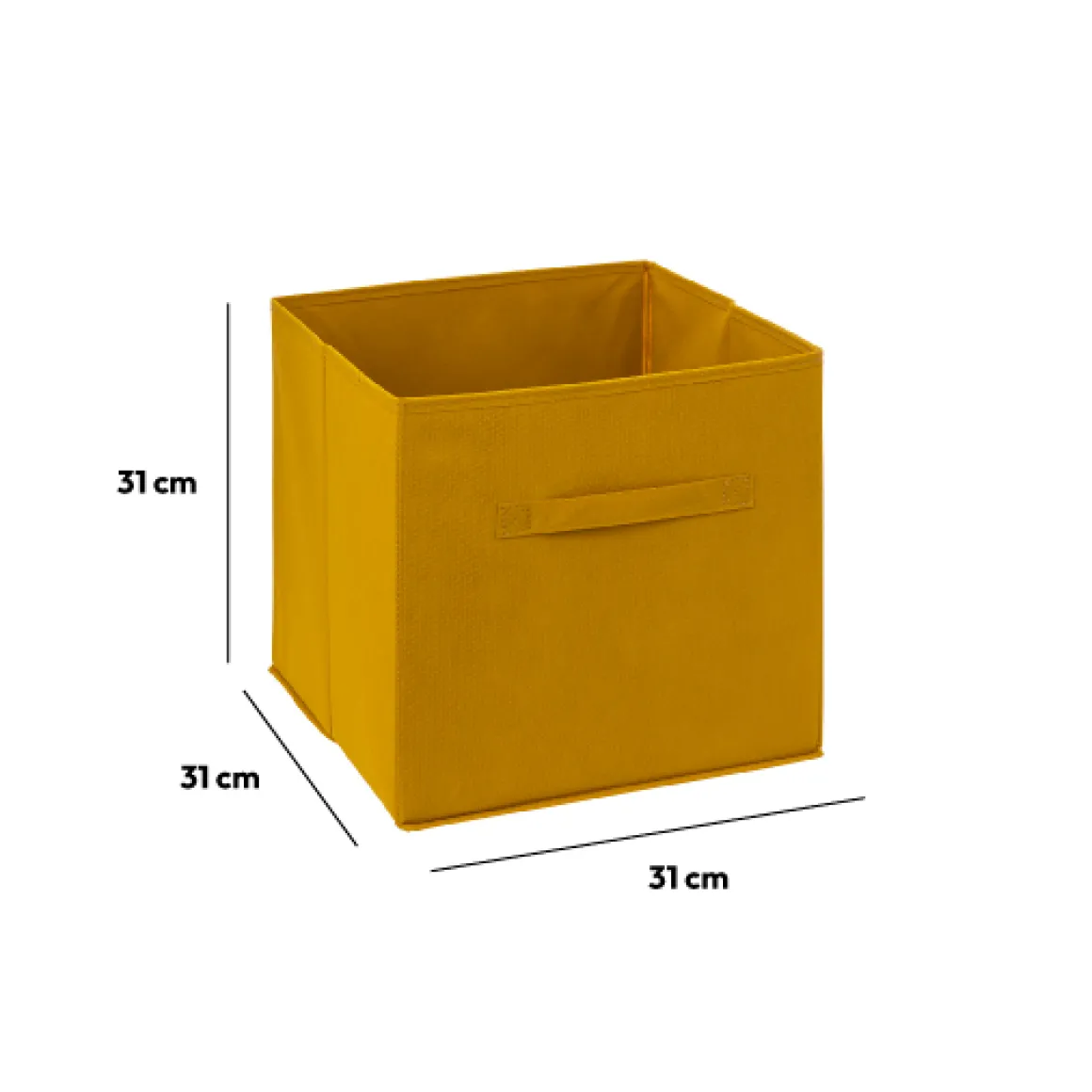 Panier tissu 31x31 cm, Jaune moutarde