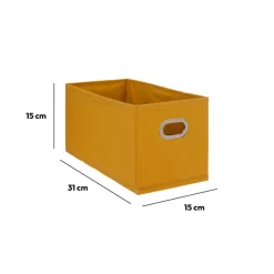 Panier tissu 15x31 cm, Jaune moutarde