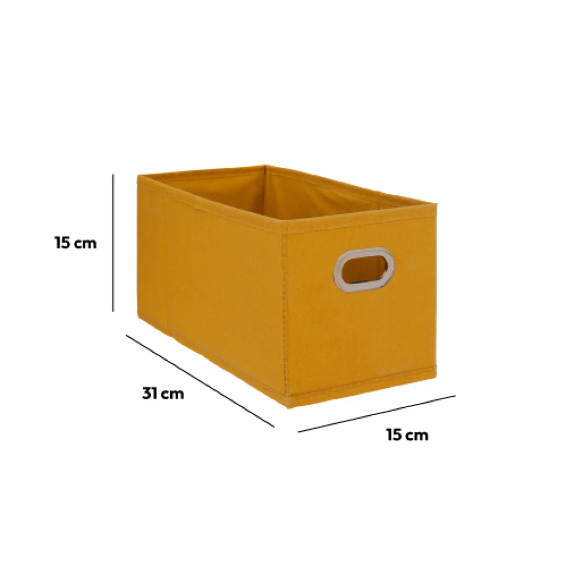 Panier tissu 15x31 cm, Jaune moutarde