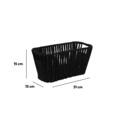 Panier tissu 15x31 cm, Noir
