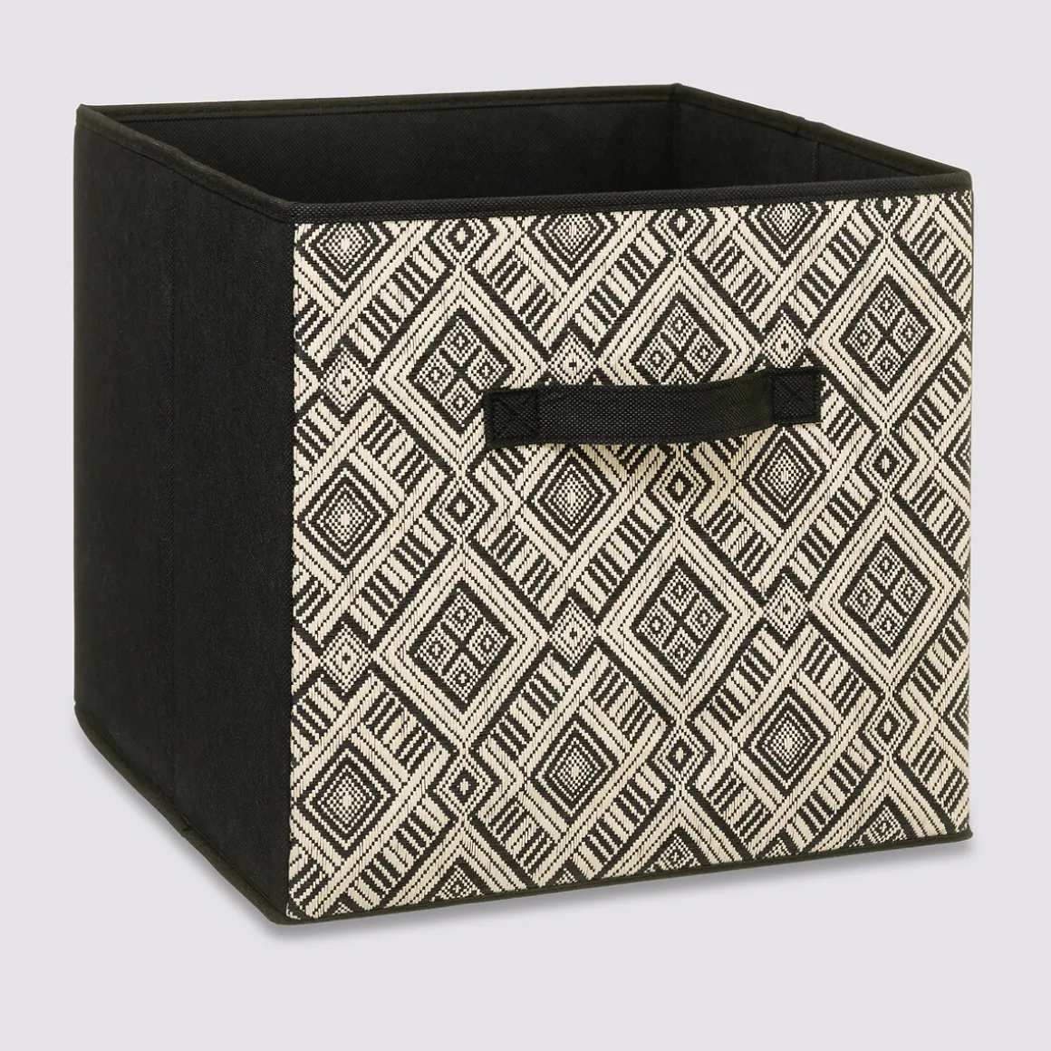 Panier tissu 31x31cm, motif noir/blanc