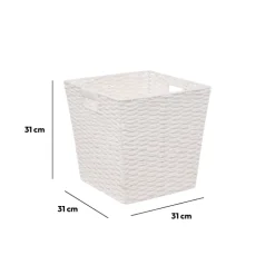 Panier vannerie 31x31cm, Blanc