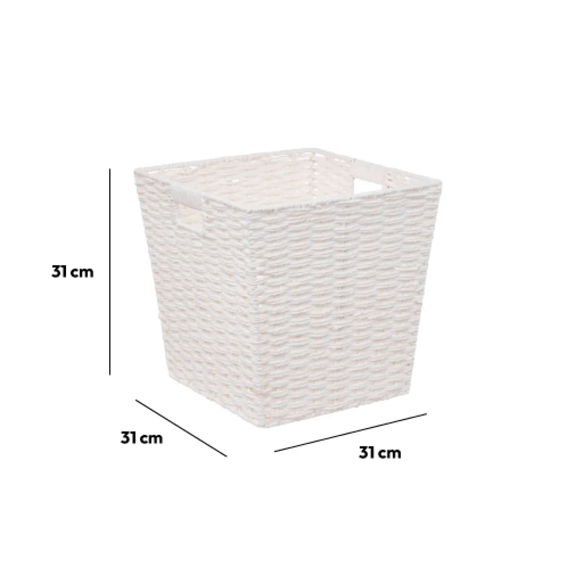 Panier vannerie 31x31cm, Blanc