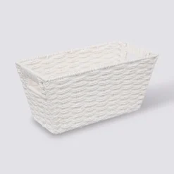 Panier vannerie 15x31cm, Blanc