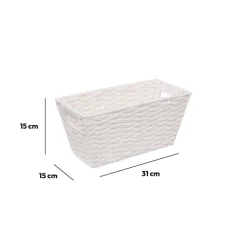 Panier vannerie 15x31cm, Blanc