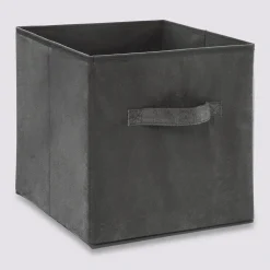Panier velours 31x31 cm, Gris anthracite