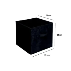Panier velours 31x31 cm, Noir
