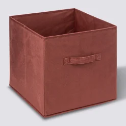 Panier velours 31x31 cm, Terre de sienne