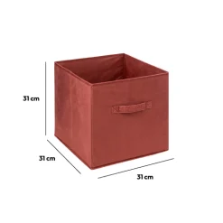 Panier velours 31x31 cm, Terre de sienne