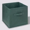 Panier velours 31x31 cm, Vert kaki