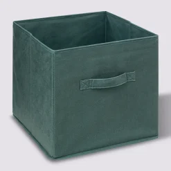 Panier velours 31x31 cm, Vert kaki