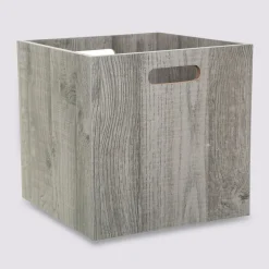 Panier 31x31cm, Effet chêne gris