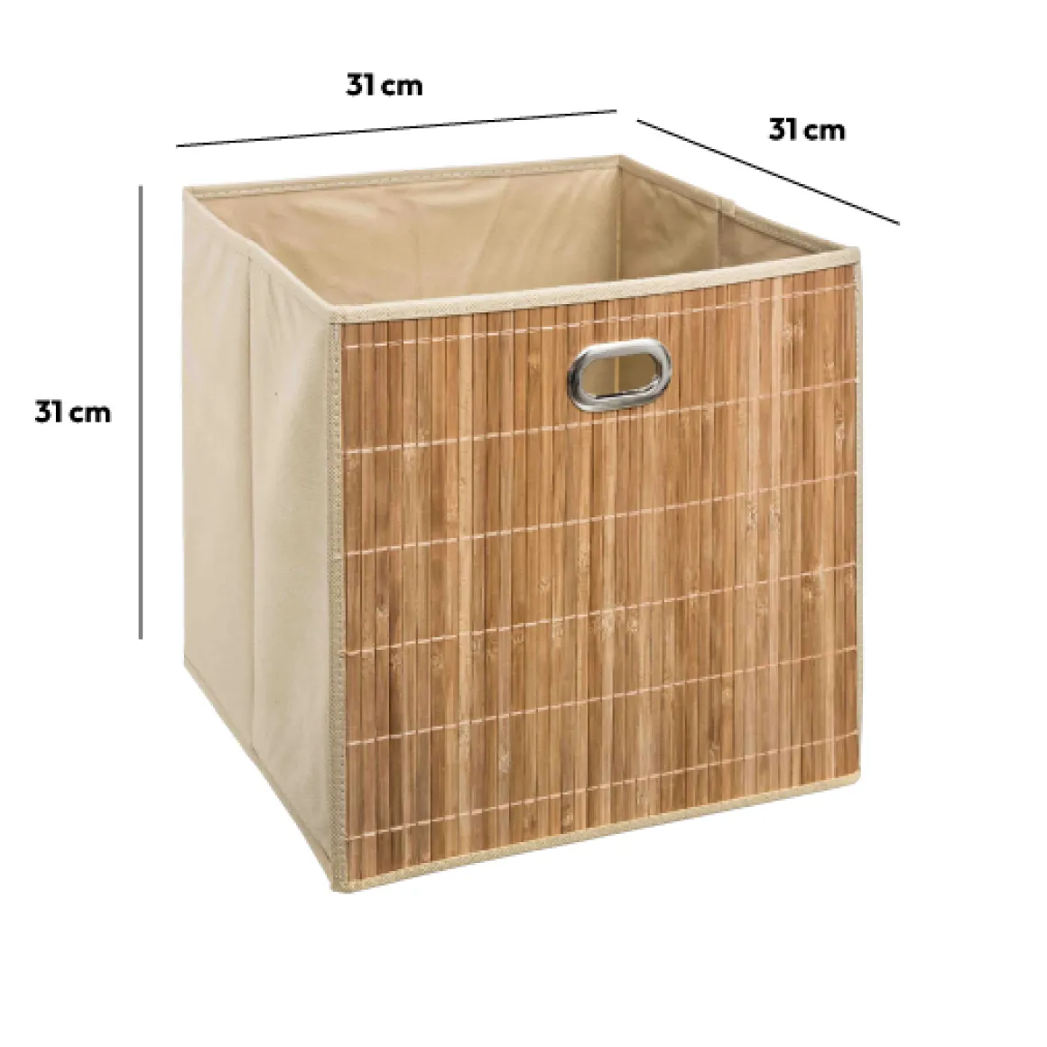 Panier 31x31cm, Latte bambou