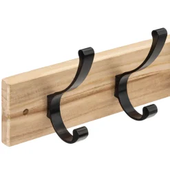 Patère 4 têtes bois/métal