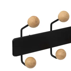 Patère 10 têtes bois/métal