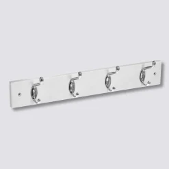 Patère 4 têtes bois/métal, Blanc