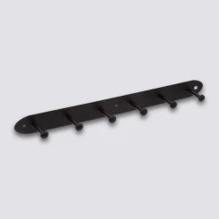 Patère 6 têtes métal, Noir