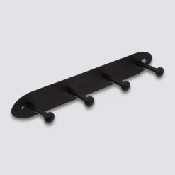Patère 4 têtes métal, Noir