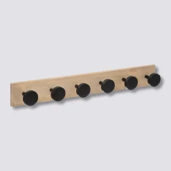 Patère 6 têtes pin, Noir