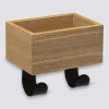 Patère 2 têtes vide poche, bois