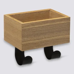 Patère 2 têtes vide poche, bois