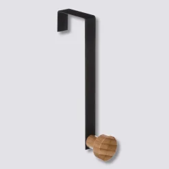 Patère 1 tête métal et bambou, Noir