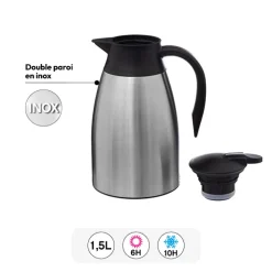 Pichet isotherme 1,5L, Inox