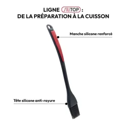 Pinceau en silicone, Noir et rouge