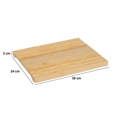 Planche à découper avec rainures, 30x24cm, Bambou