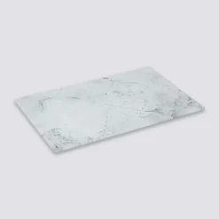 Planche à découper verre 30x20 cm, Blanc effet marbre
