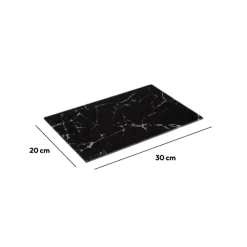Planche à découper verre 30x20 cm, Noir effet marbre
