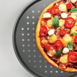 Plaque à pizza métal perforé, 33 cm