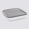Plat carré avec couvercle 22cm