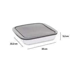 Plat carré avec couvercle 22cm
