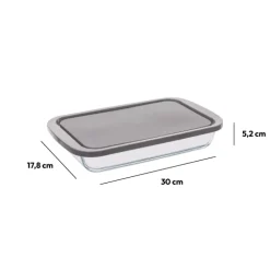 Plat rectangulaire avec couvercle 29x18cm