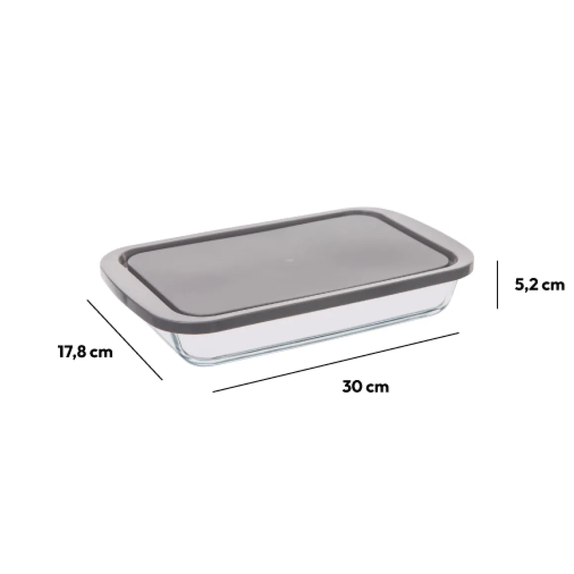 Plat rectangulaire avec couvercle 29x18cm