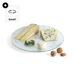 Plat tournant effet marbre, Blanc