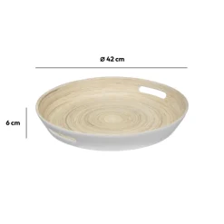 Plateau bambou 42cm, Blanc