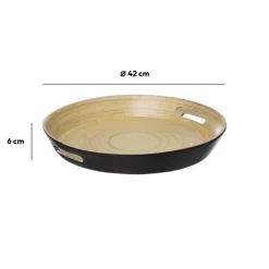 Plateau bambou 42cm, Gris charbon
