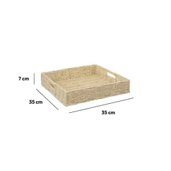 Plateau carré 35cm, Beige